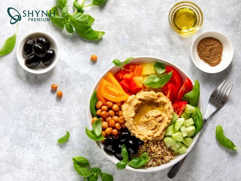 Chế độ ăn Địa Trung Hải ưu tiên rau xanh, cá, dầu ôliu và ngũ cốc