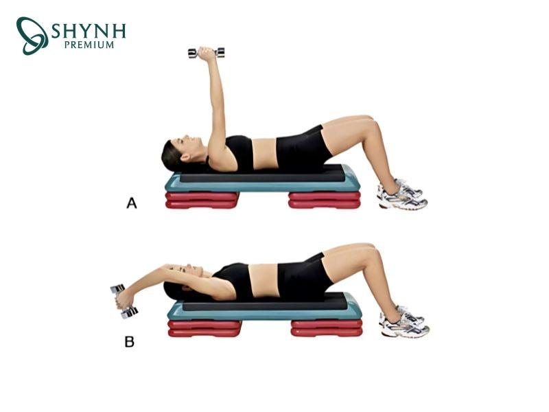 Bài tập Dumbbell pullover tác động vào cơ ngực và cơ lưng trên