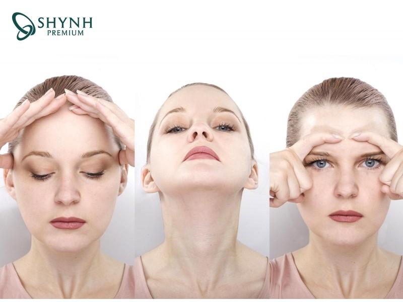 Bài tập làm săn chắc vùng mắt tác động vào cơ nâng mi, mang lại ánh nhìn tươi tắn hơn